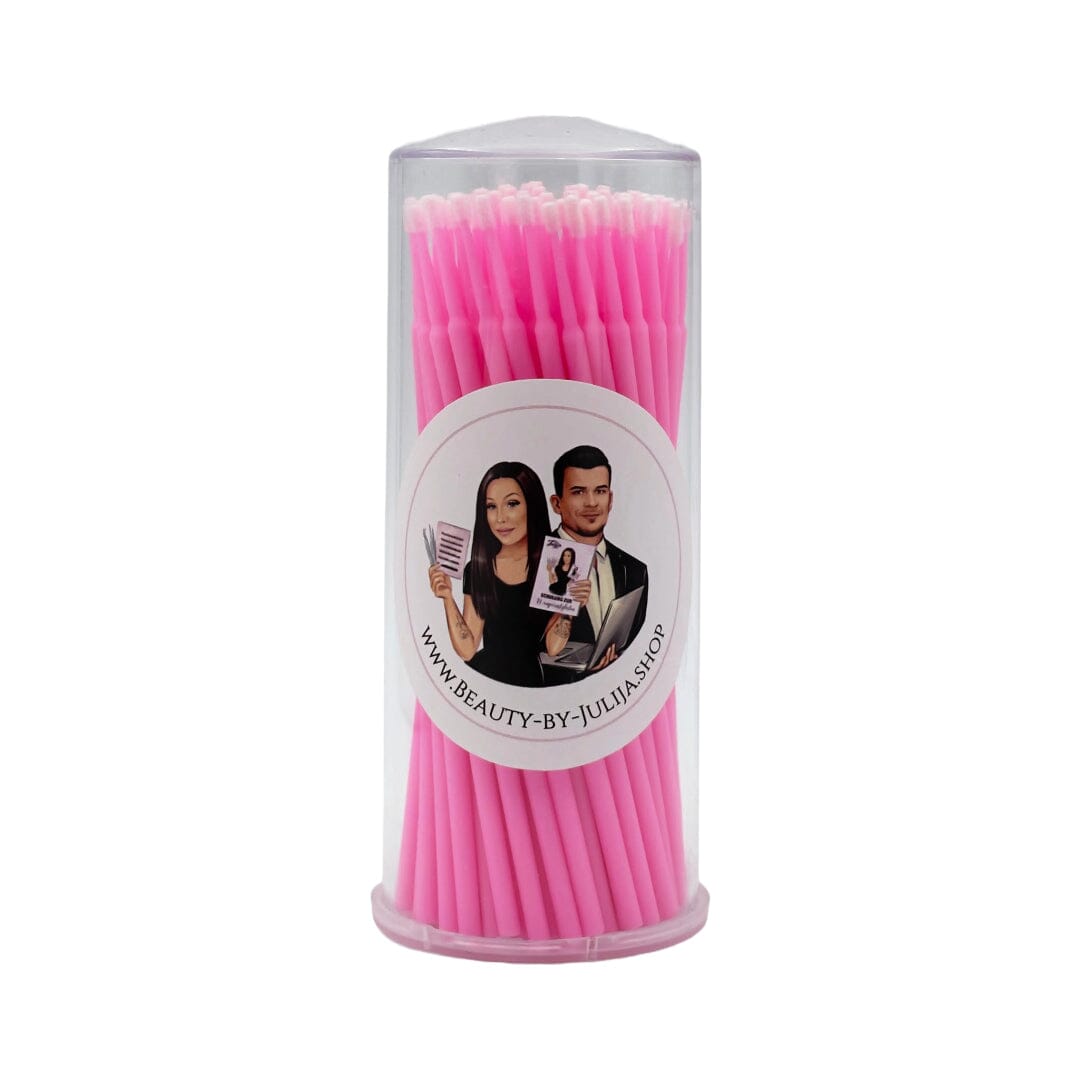 Hygienische Einweg-Microbürstchen für professionelle Wimpernverlängerung Zubehör Julija Pink