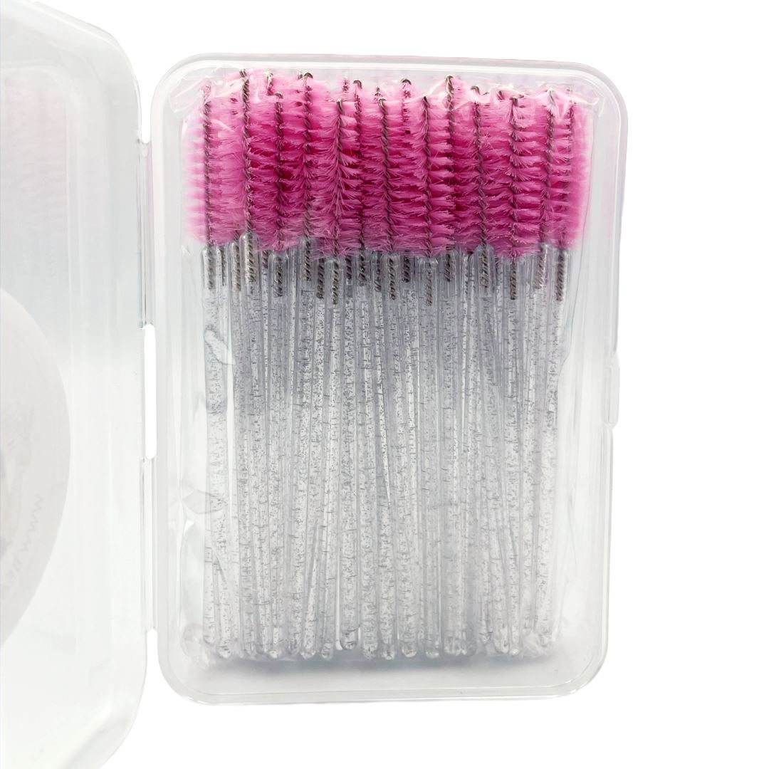 Hochwertige Wimpernbürstchen für professionelle Wimpernstylistinnen und Studios Zubehör Julija Durchsichtig/Pink
