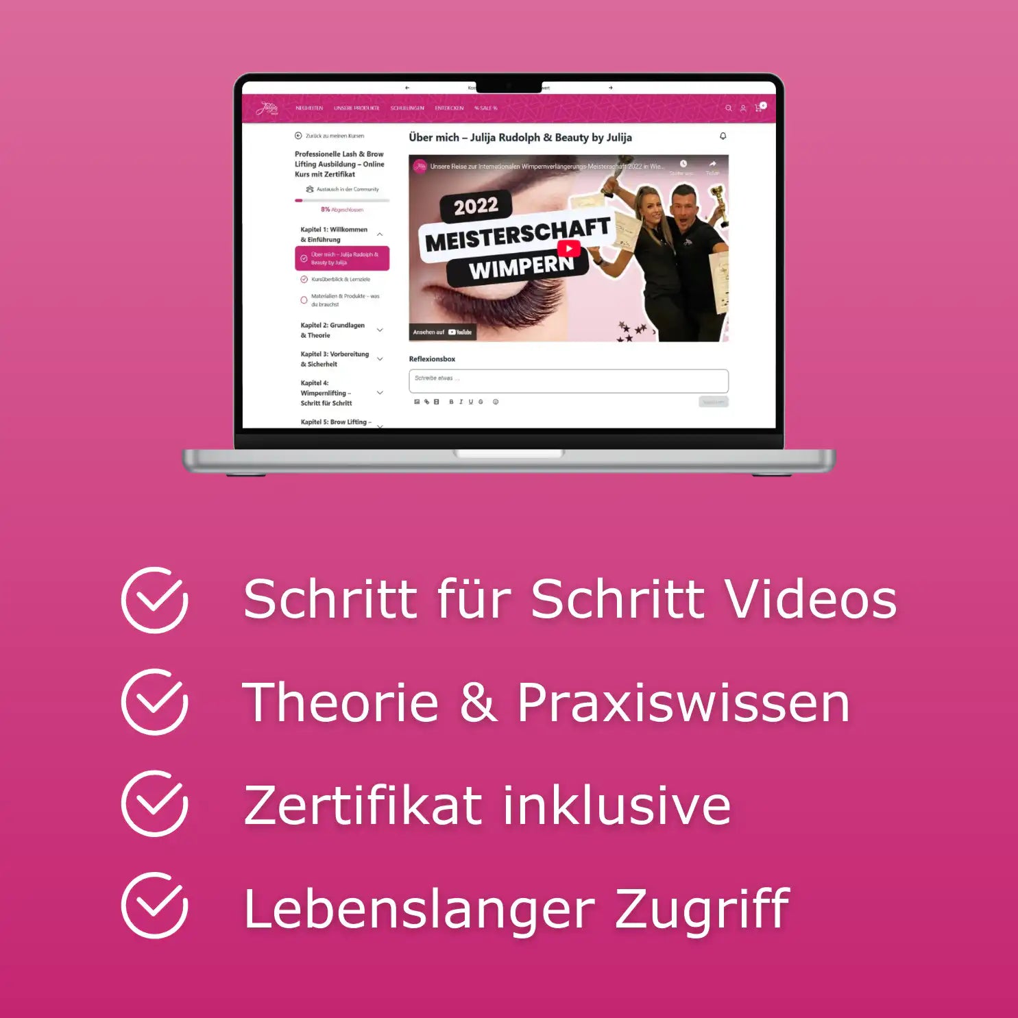 Lash & Brow Lifting Onlinekurs mit Zertifikat – Wimpern- & Augenbrauenlifting lernen