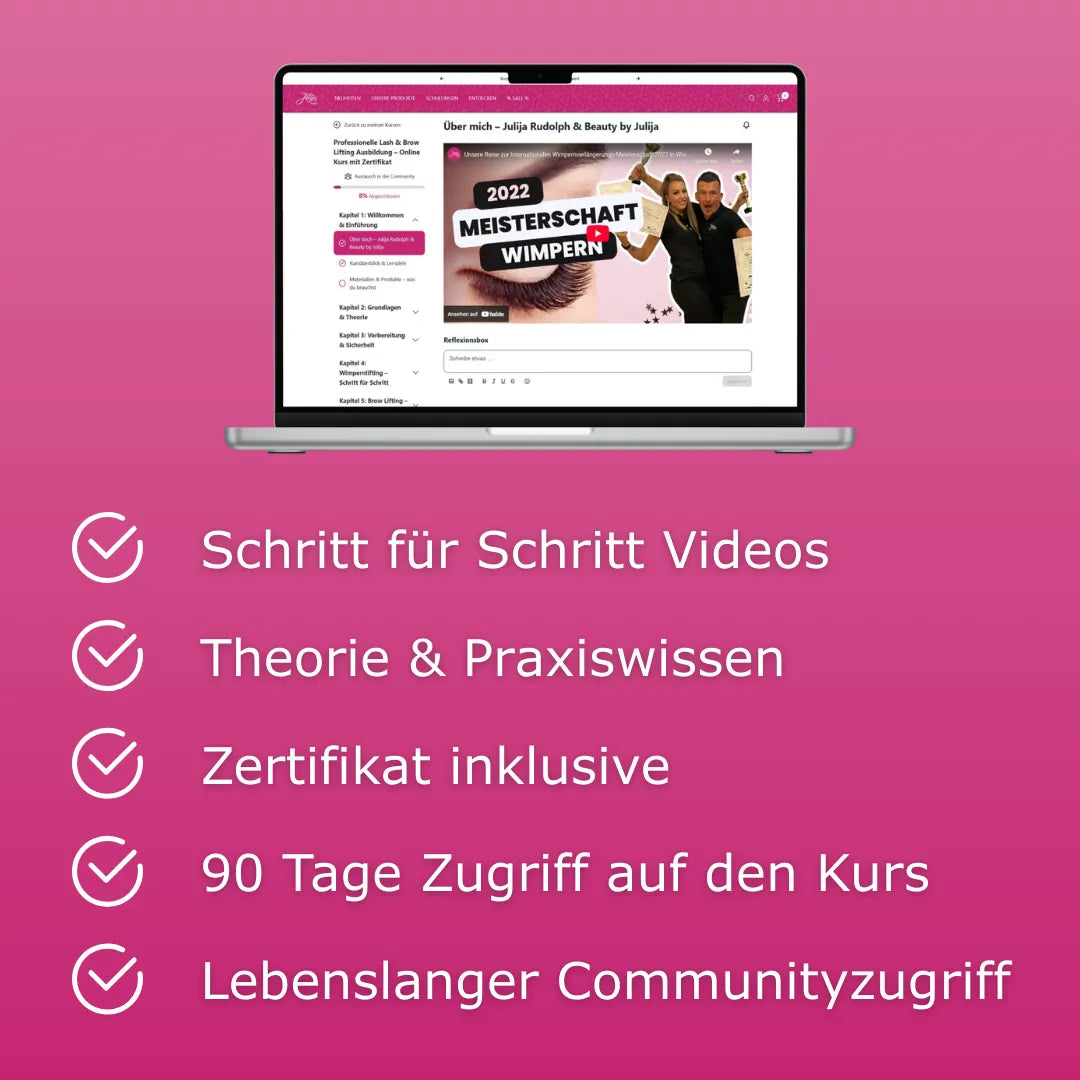 Lash & Brow Lifting Onlinekurs mit Zertifikat – Wimpern- & Augenbrauenlifting lernen
