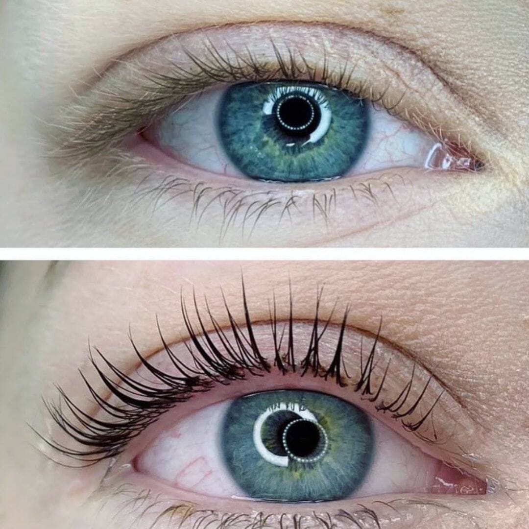Wimpernlifting vorher nachher
