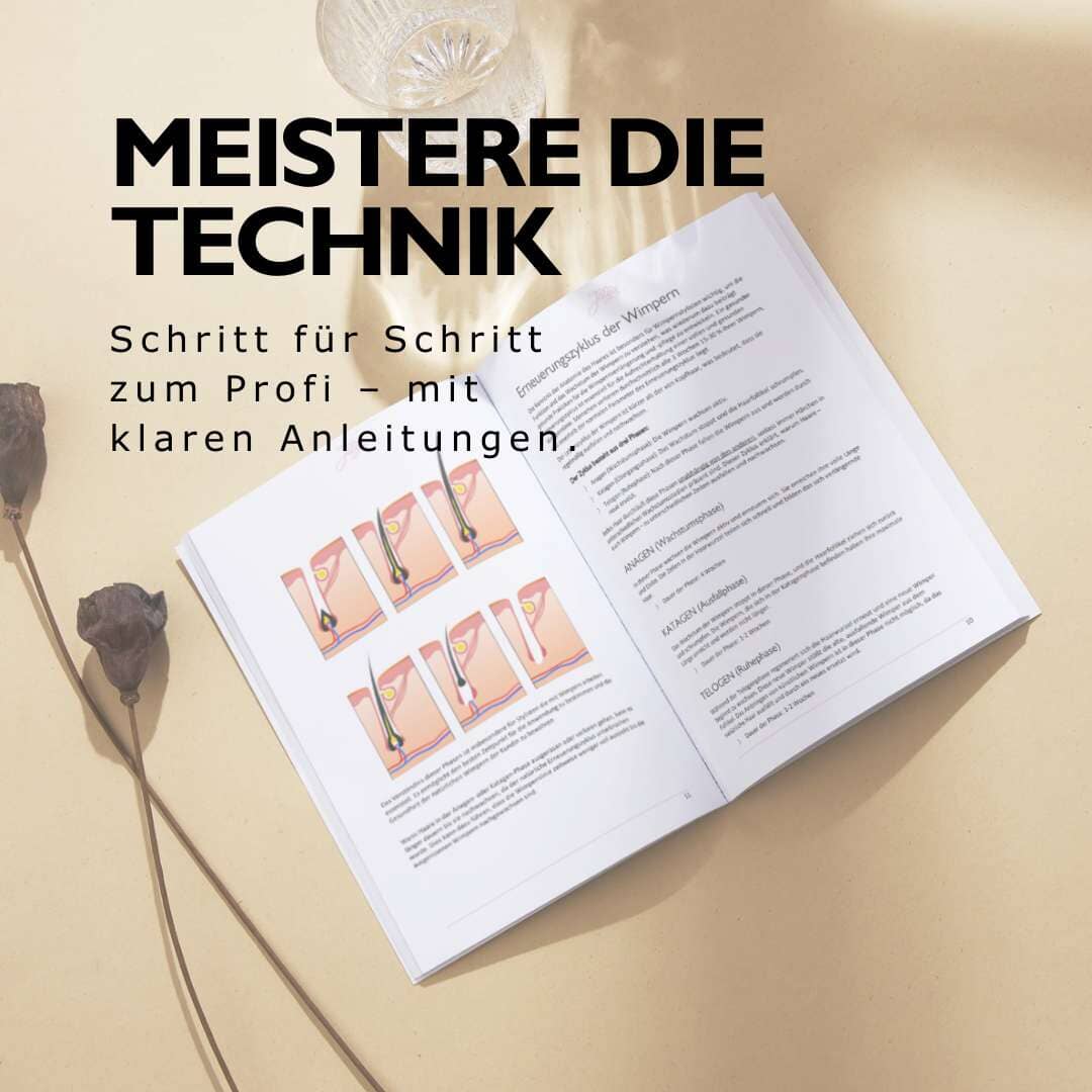 Schulungsbuch-Set für Wimpernstylisten – 1:1 Technik, Volumen, Mega-Volumen & Lifting Beauty by Julija 