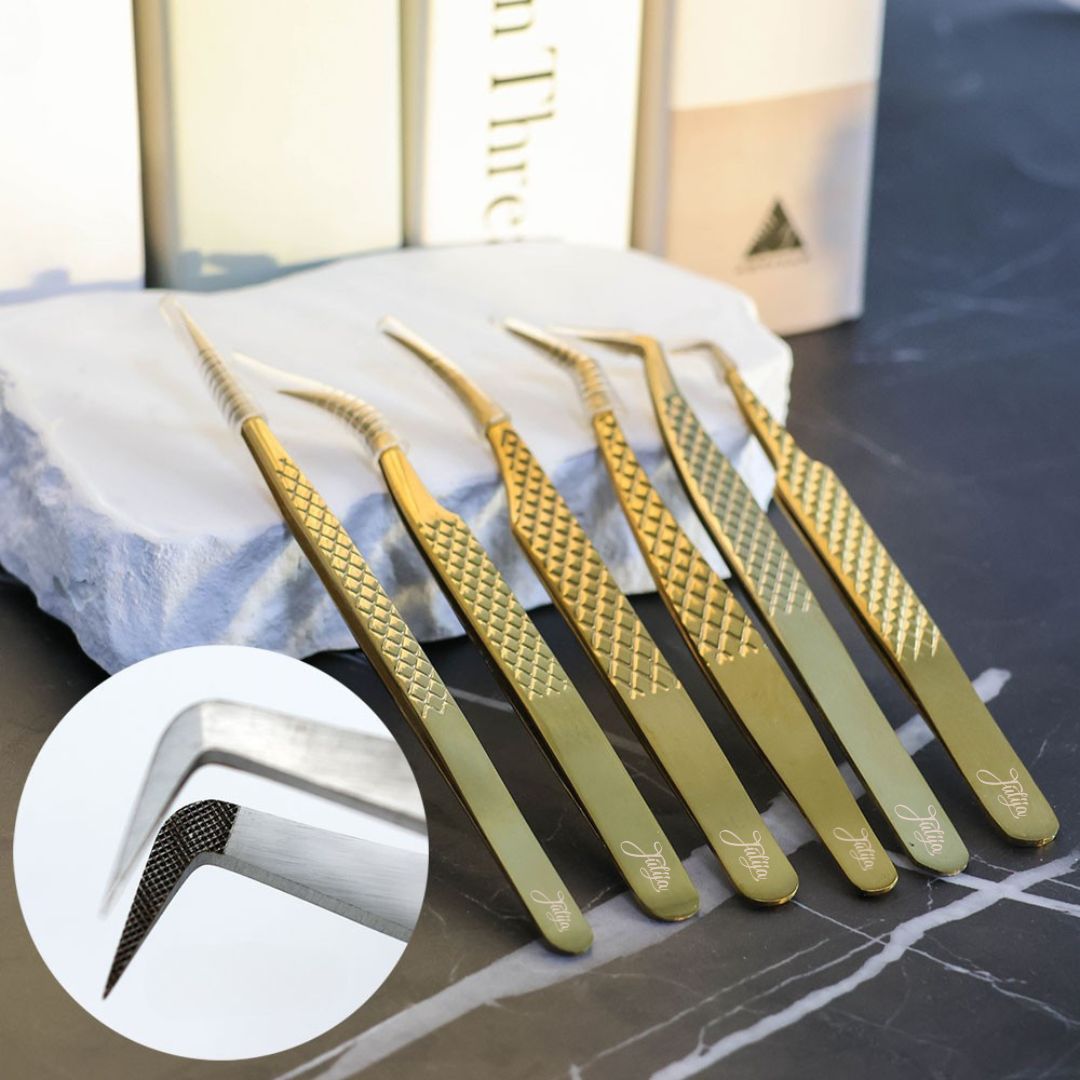 Wimpernpinzette Gold-Farbe #10 für professionelle Wimpernverlängerungen